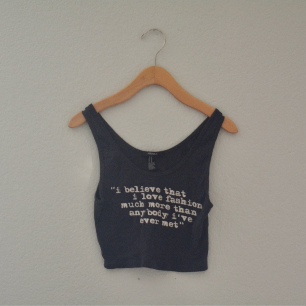 Forever 21 “ I love fashion 💕” crop top